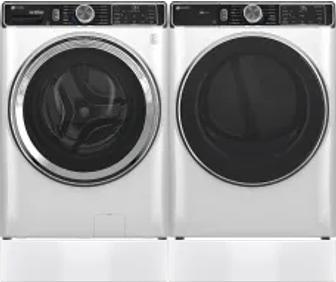 Side by Side Washer & Dryer Set on Risers